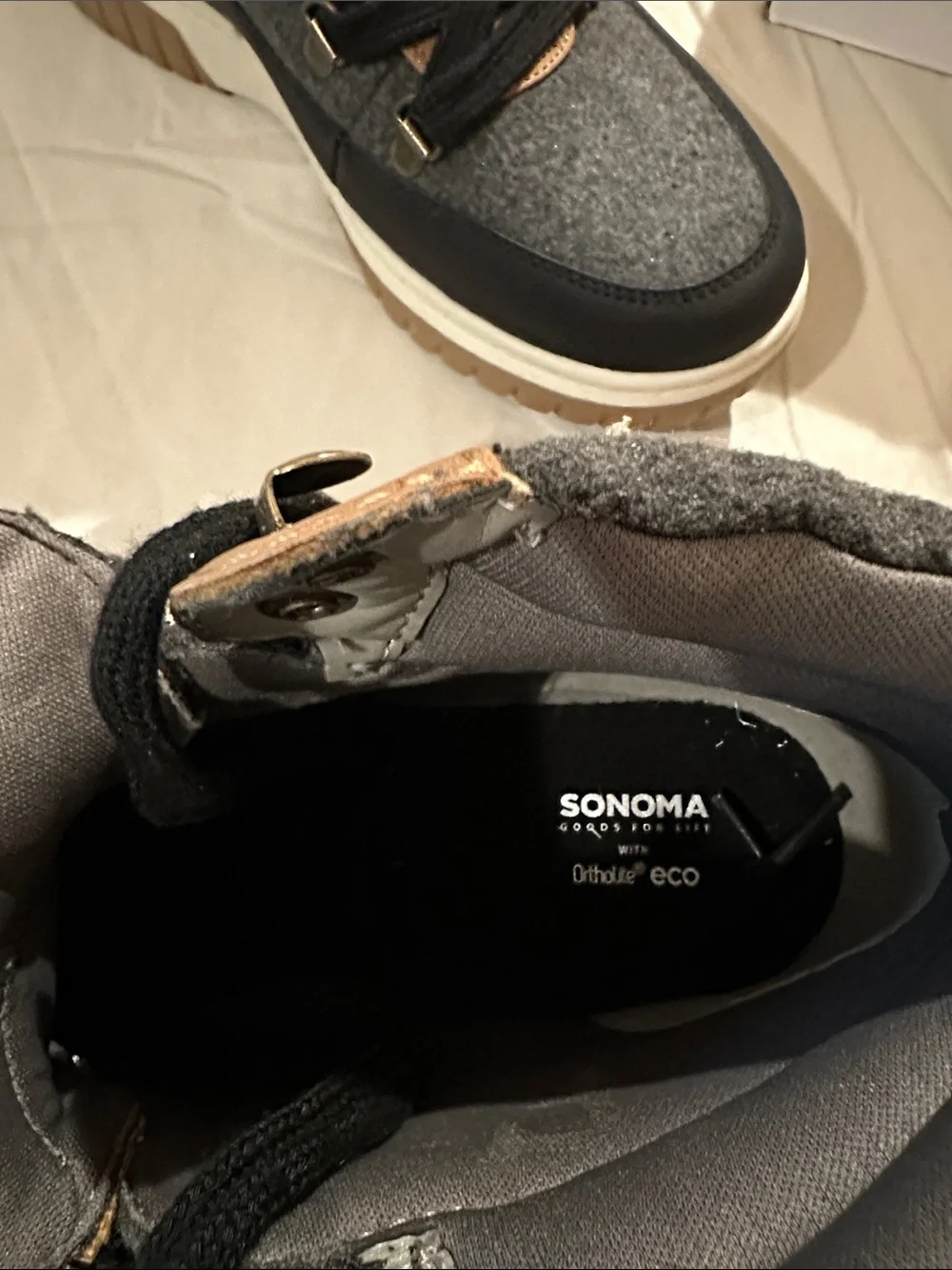 Sonoma Gray, Black & Tan Mixed-Material Hiking Boots